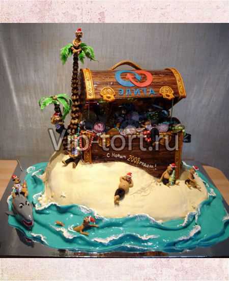 Корпоративный торт "Новый год в пиратском стиле"