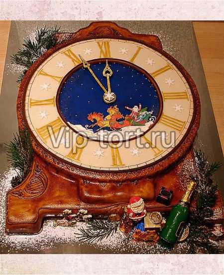 Новогодний торт "Когда часы двенадцать бьют....."