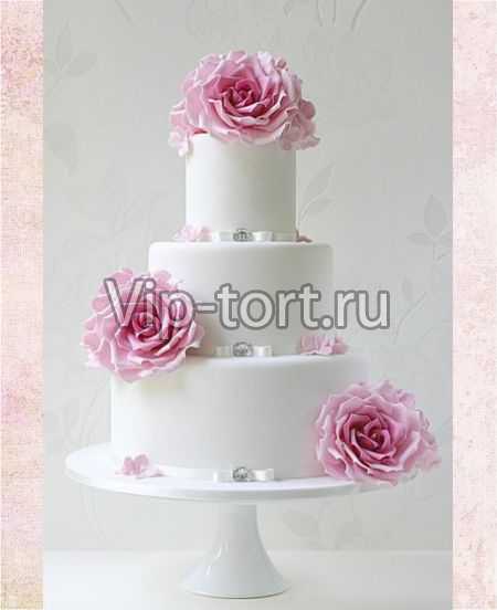 Свадебный торт "Розовые мечты"