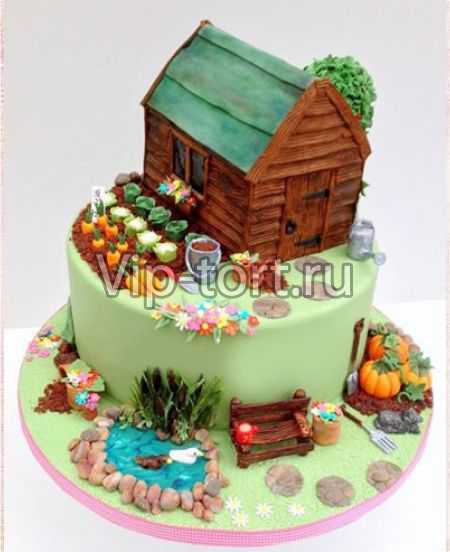 Детский торт "Домик в деревне"