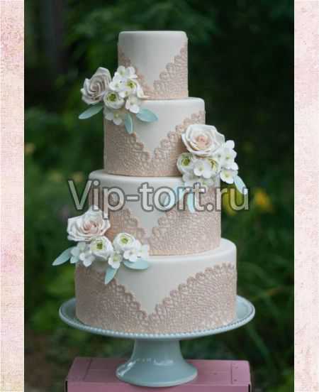 Свадебный торт "Бархатное кружево"