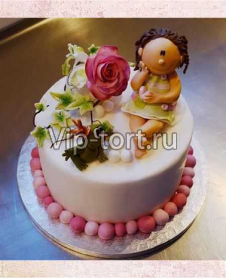 Детский торт "Девочка и Царевна лягушка"