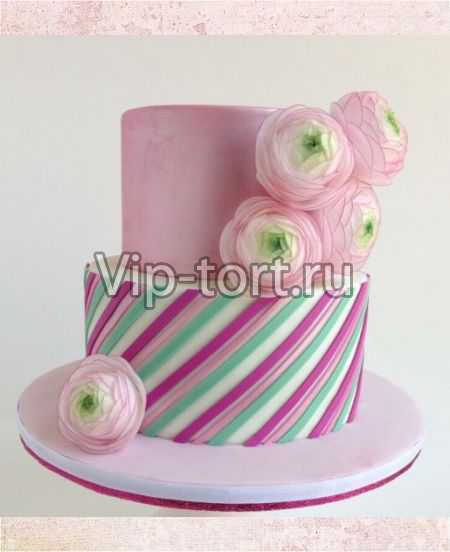 Торт "Розовые бутоны"