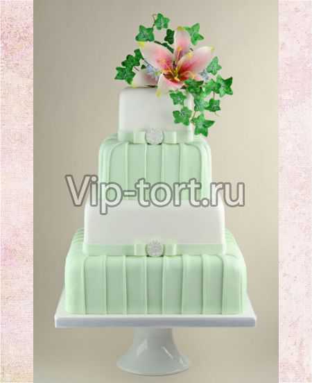 Свадебный торт "Мятный цвет"