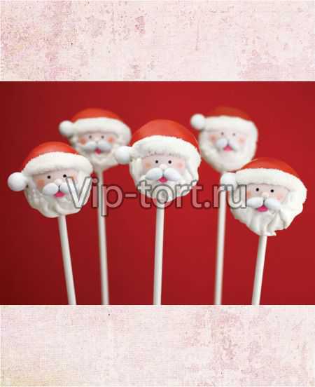 Новогодние Cake Pops "Дед Мороз"