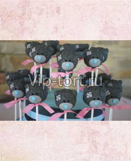 Детские Cake Pops "Мишки Тедди с бантиком"
