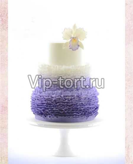 Свадебный торт "Пышная фиолетовая юбка"