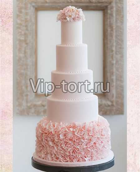 Свадебный торт "Розовая вершина"