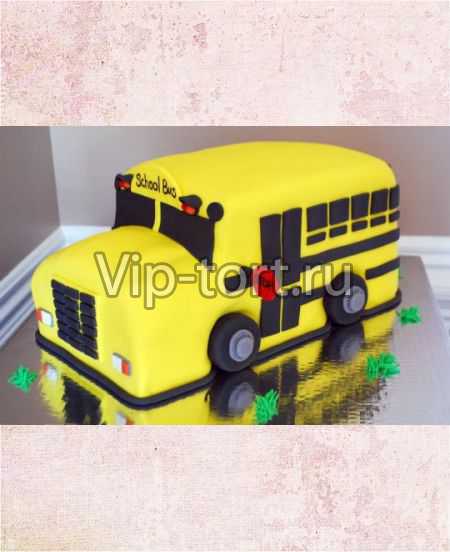 Детский торт "Желтый школьный автобус"