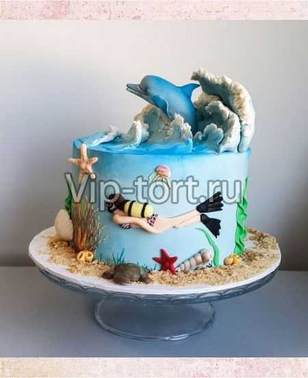 Торт "Подводный мир аквалангиста"