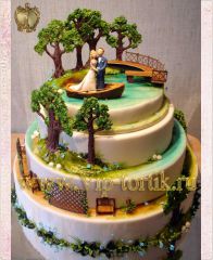 Свадебный торт "Любовь в сказочном саду"