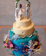 Свадебный торт "Голубая лагуна"