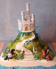 Свадебный торт "Всадники у подножия Белого замка"