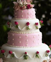 Свадебный торт "Розовые бутончики"