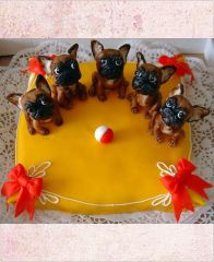 Детский торт "Команда маленьких собачек"