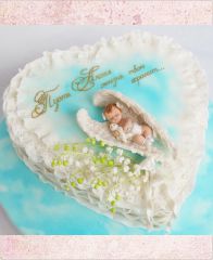 Торт на Крещение "Пусть Ангел жизнь твою хранит" 