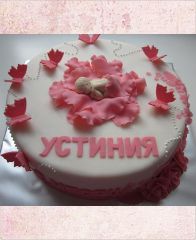 Торт на рождение девочки "Малышка в розовом цветочке"