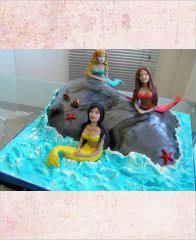 Торт для девочек "Русалки и море"