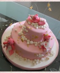 Торт для девочек "Розовые мишки спят"