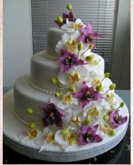 Свадебный торт "Каскад орхидей"
