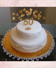 Торт на юбилей "Золотая свадьба"