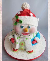Торт на Новый Год "Снеговичок для девочки"