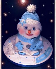 Торт на Новый Год "Снеговичок для мальчика"