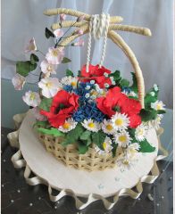 Торт на 8 марта "Корзина с полевыми цветами"