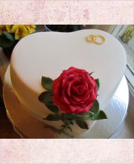 Торт на годовщину свадьбы "Алая роза"