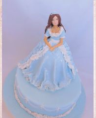 Торт для девочки "Принцесса в голубом платье"