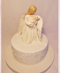 Торт на рождение ребенка "Ангел Хранитель"