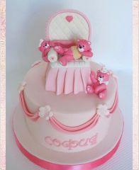 Детский торт "Розовые мишки"