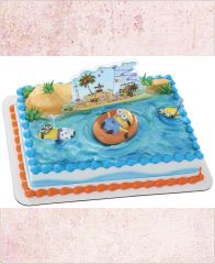 Детский торт "Миньоны на острове"