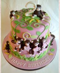 Детский торт "Осторожно, обезьянки!"