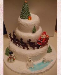 Новогодний торт "Санта на Северном полюсе"