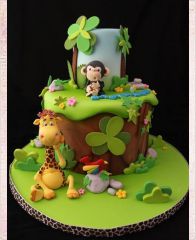 Детский торт "Обезьянка и жираф"