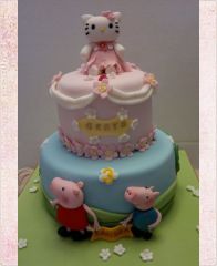 Детский торт "Китти, Пеппа и Джордж"