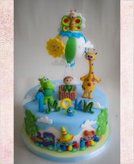 Детский торт "Приключения на воздушном шаре"
