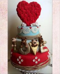 Торт на 14 февраля "Арт сердце"
