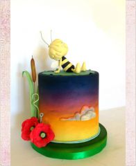 Детский торт "Пчелка на закате"