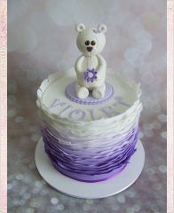 Детский торт "Фиолетовый цвет и Мишка"