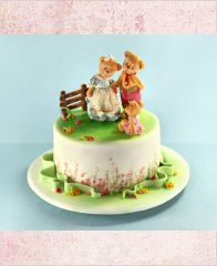 Детский торт "Мишки на прогулке"