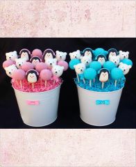 Детские Cake Pops "Мишка и пингвинчик"