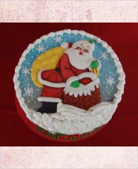 Новогодний торт "Дед Мороз раздает подарки"