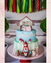 Детский торт "Красная шапочка у бабушки"