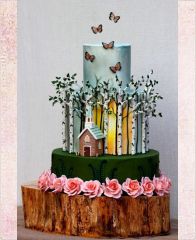 Праздничный торт "Церковь на опушке"
