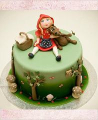 Детский торт "Красная шапочка на пикнике"
