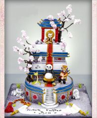 Детский торт "Храм воинов. Кунг фу Панда"