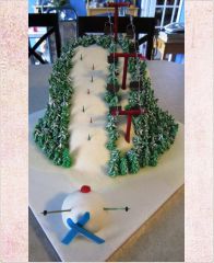 Новогодний торт "Снеговик лыжник"