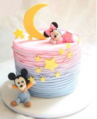Детский торт "Маленькие Микки и Минни"